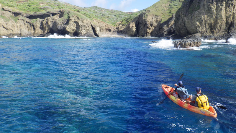 写真:無人島上陸