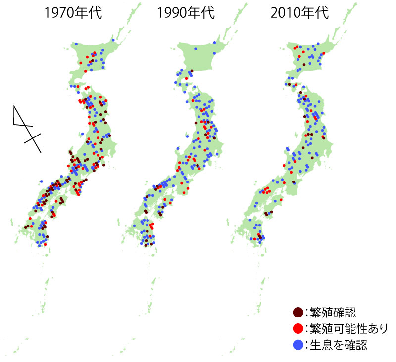 ヤマセミ分布変化